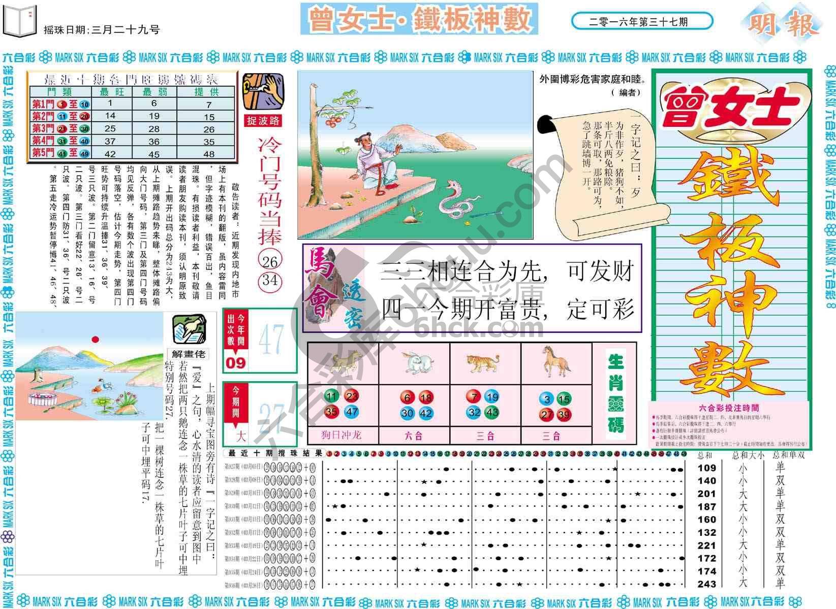 曾女士铁板神数