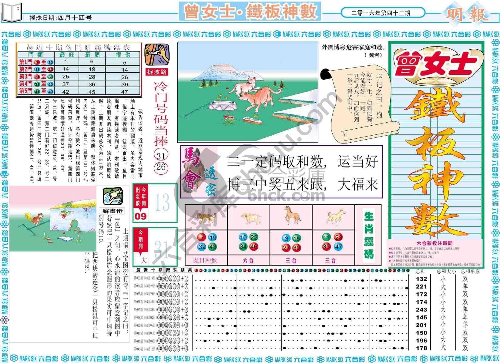 曾女士铁板神数