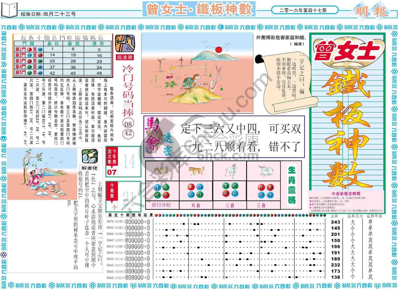 曾女士铁板神数