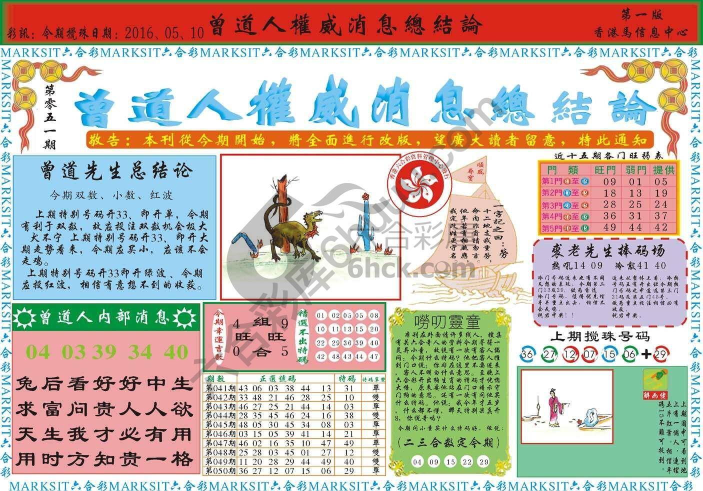 曾道人权威消息