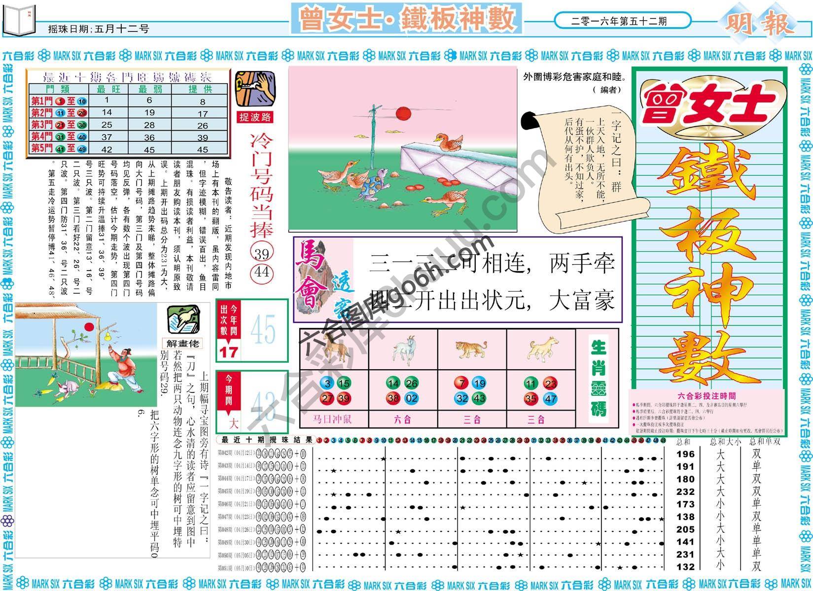 曾女士铁板神数
