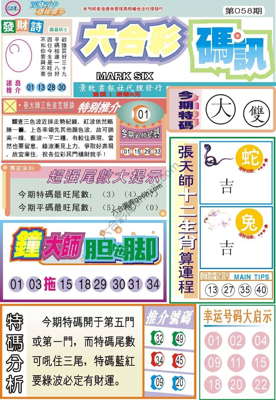 六合彩码讯