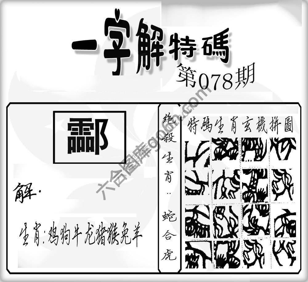 一字解特码