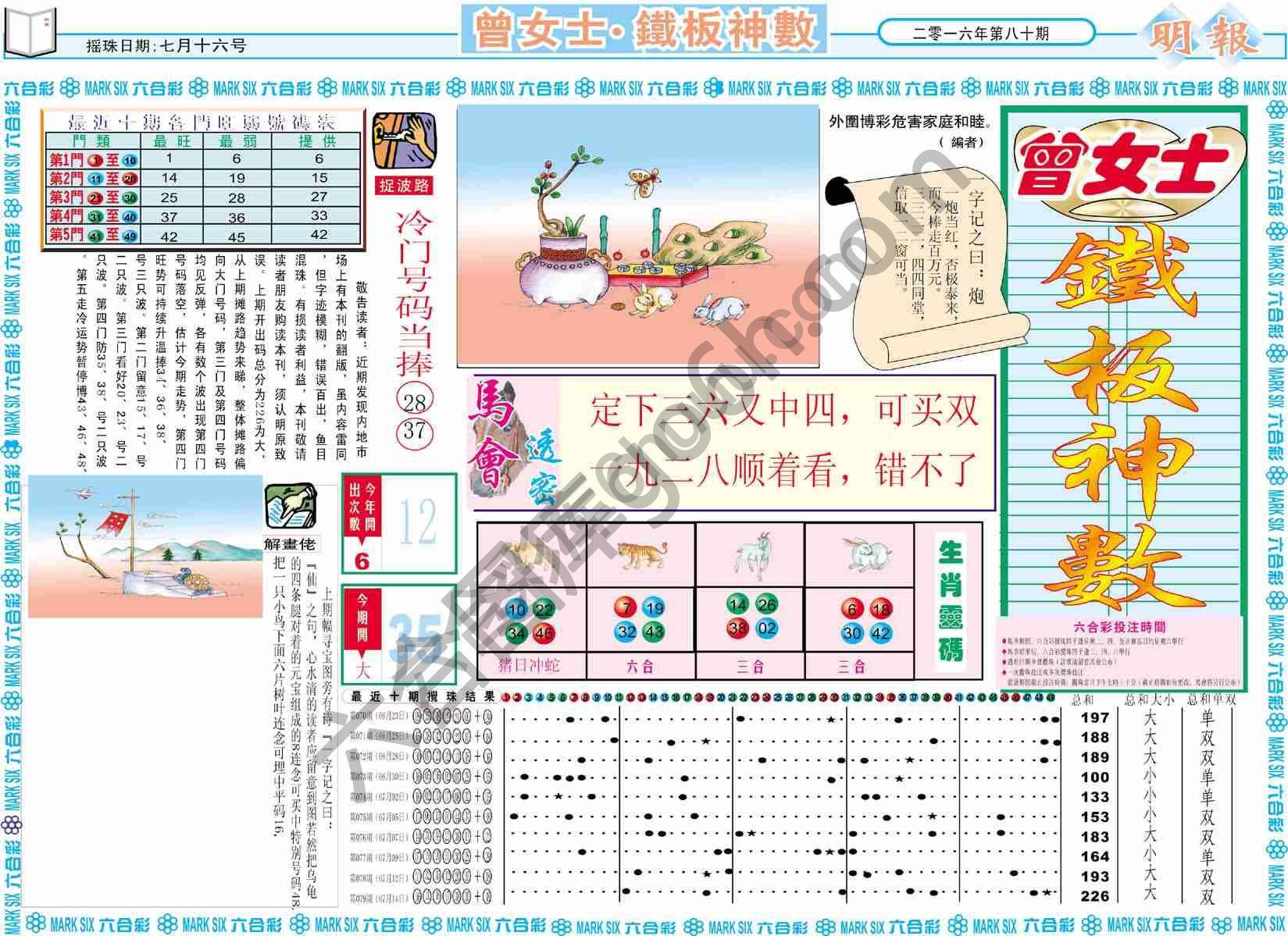 曾女士铁板神数