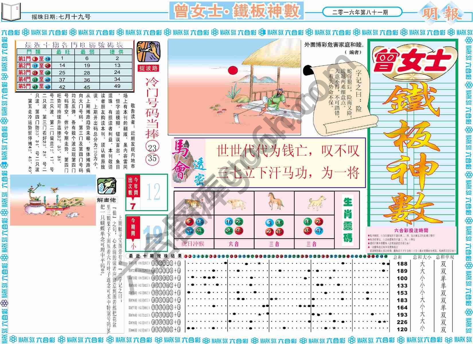 曾女士铁板神数