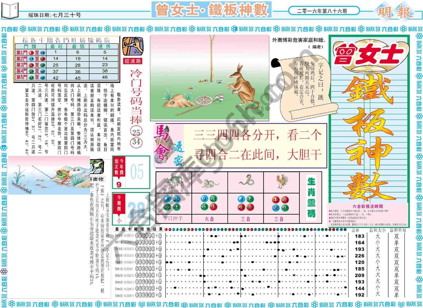 曾女士铁板神数
