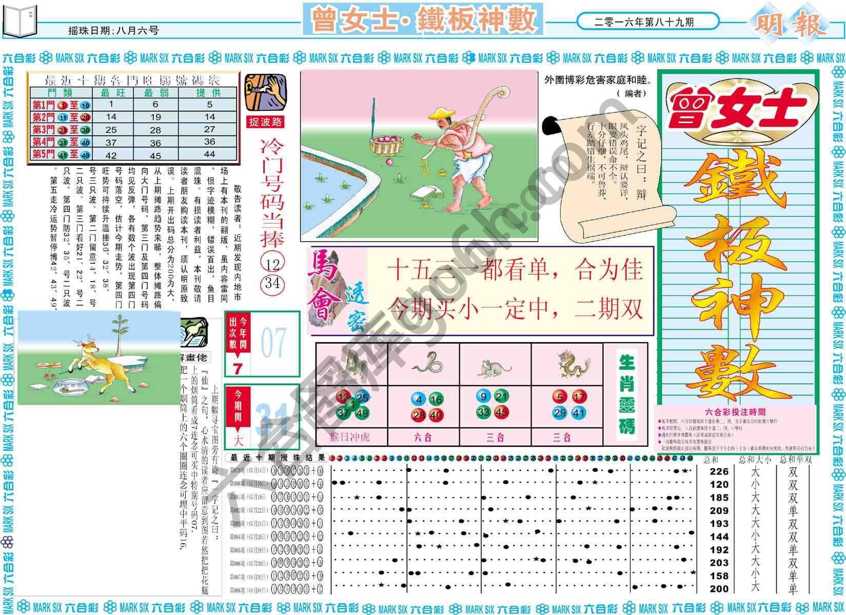 曾女士铁板神数