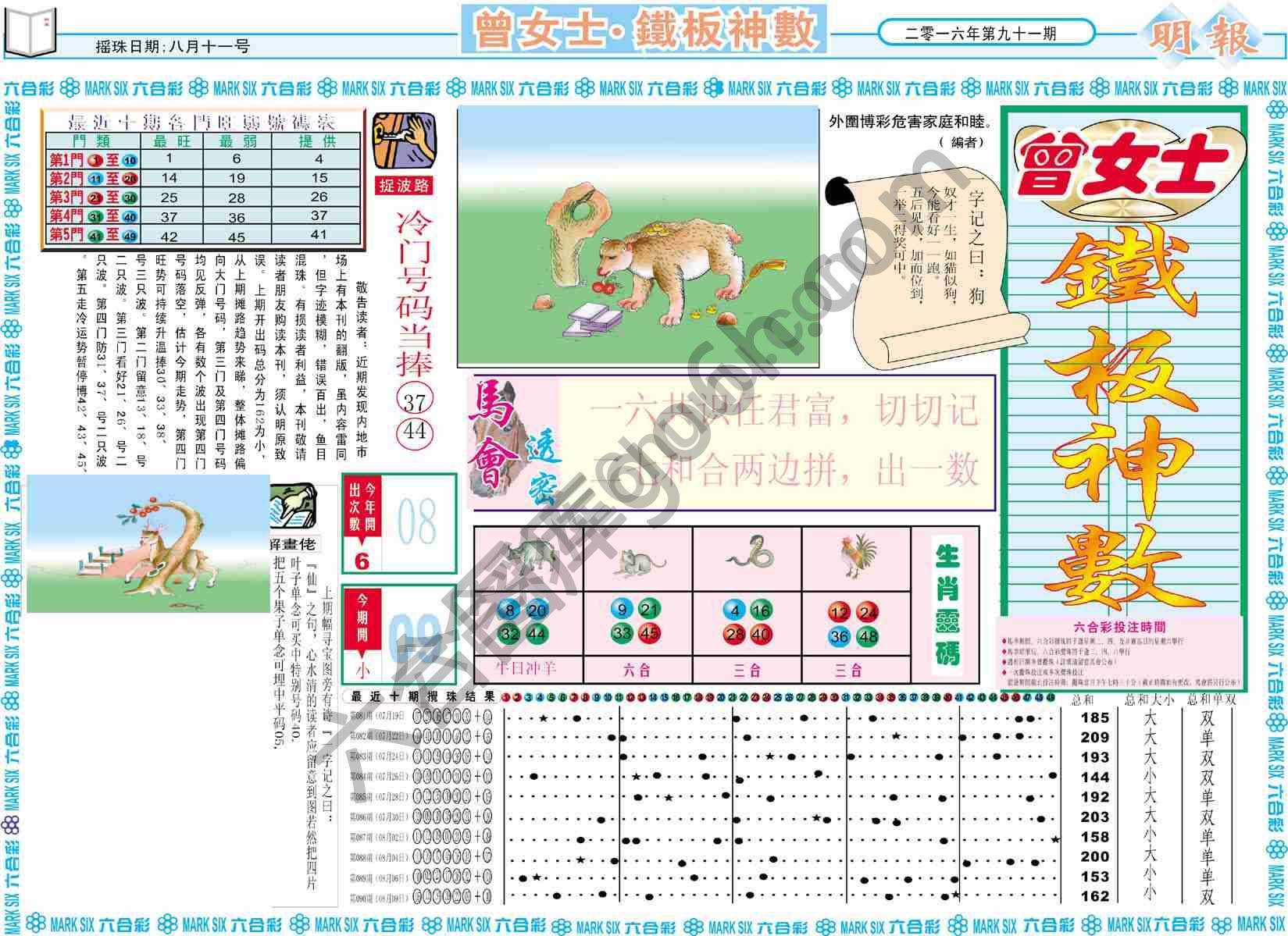 曾女士铁板神数