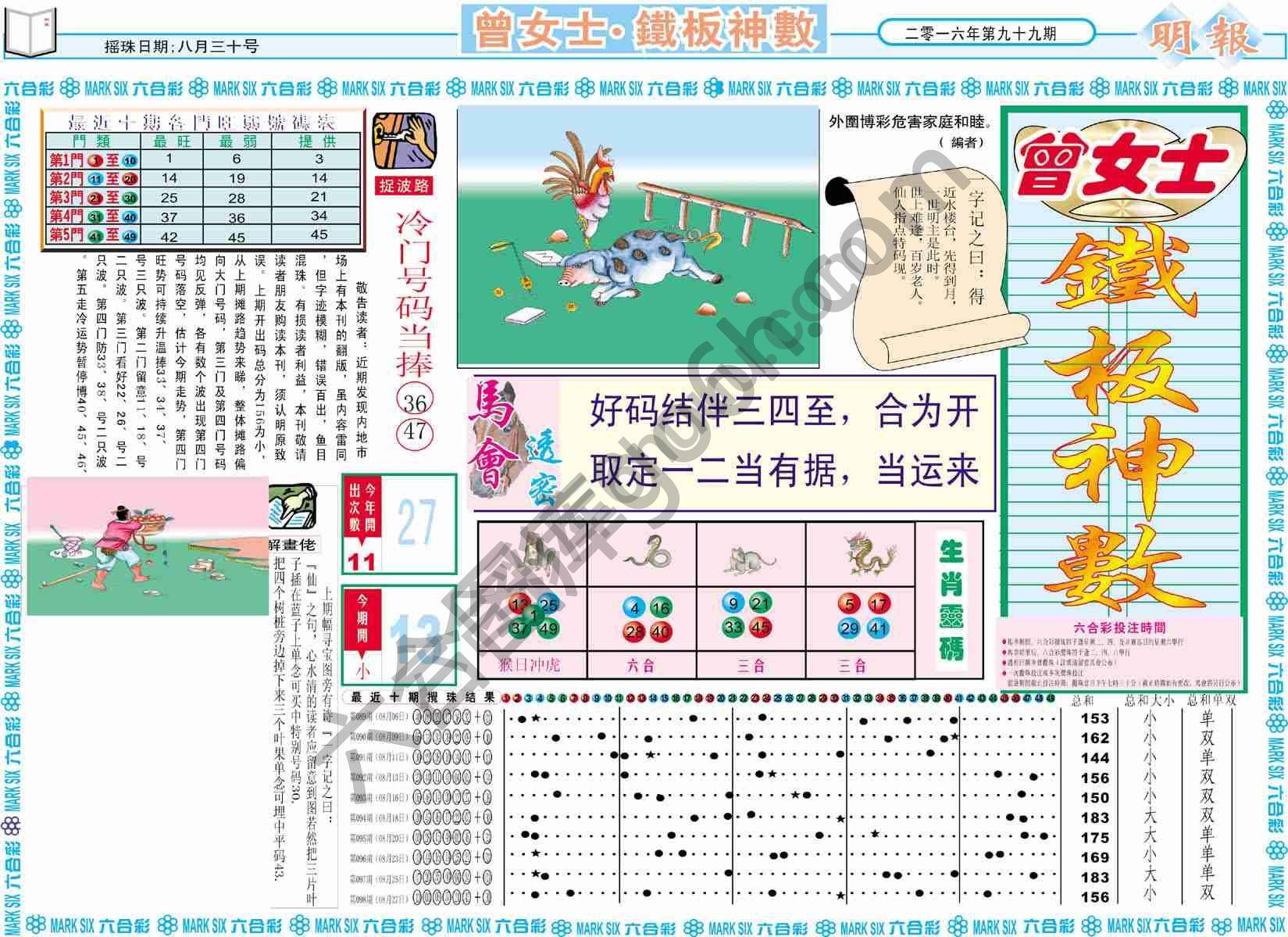 曾女士铁板神数