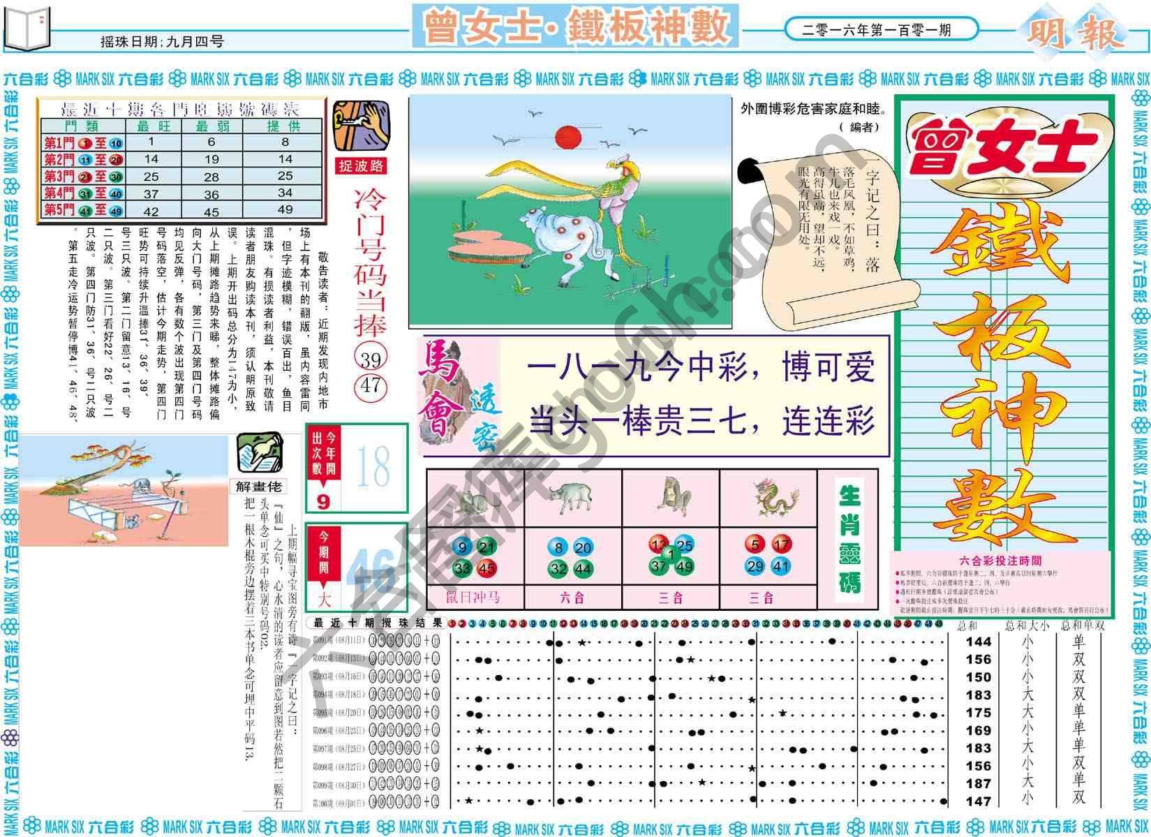 曾女士铁板神数