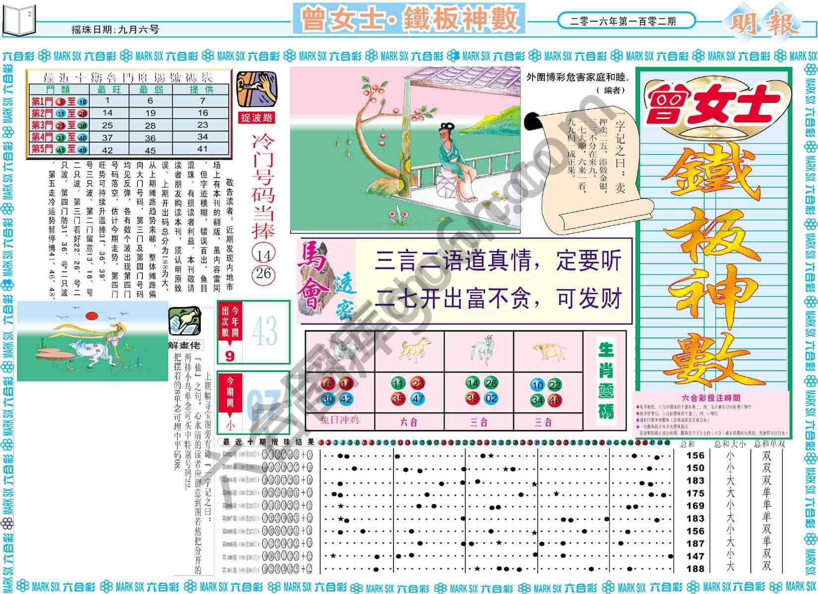 曾女士铁板神数