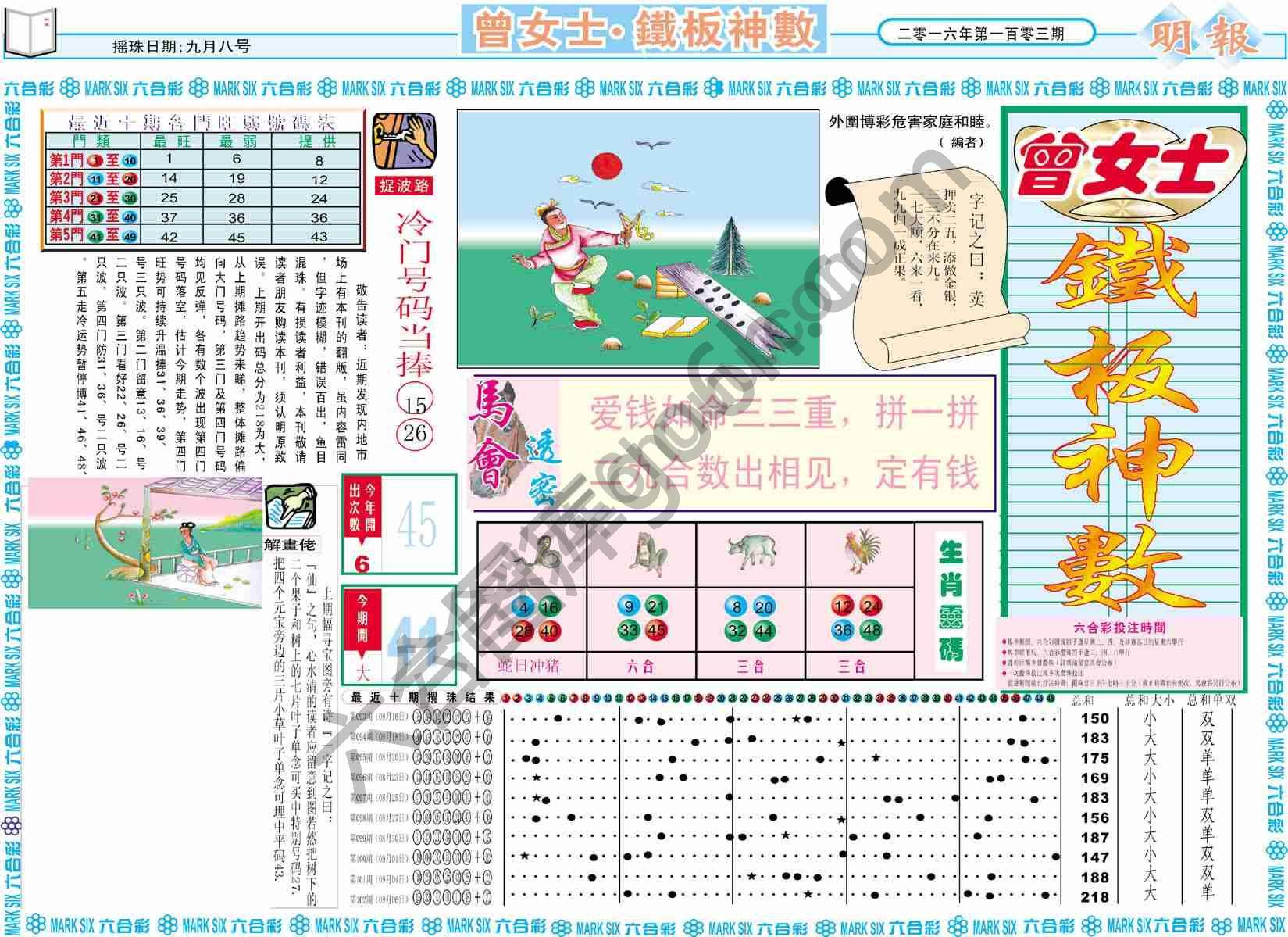 曾女士铁板神数