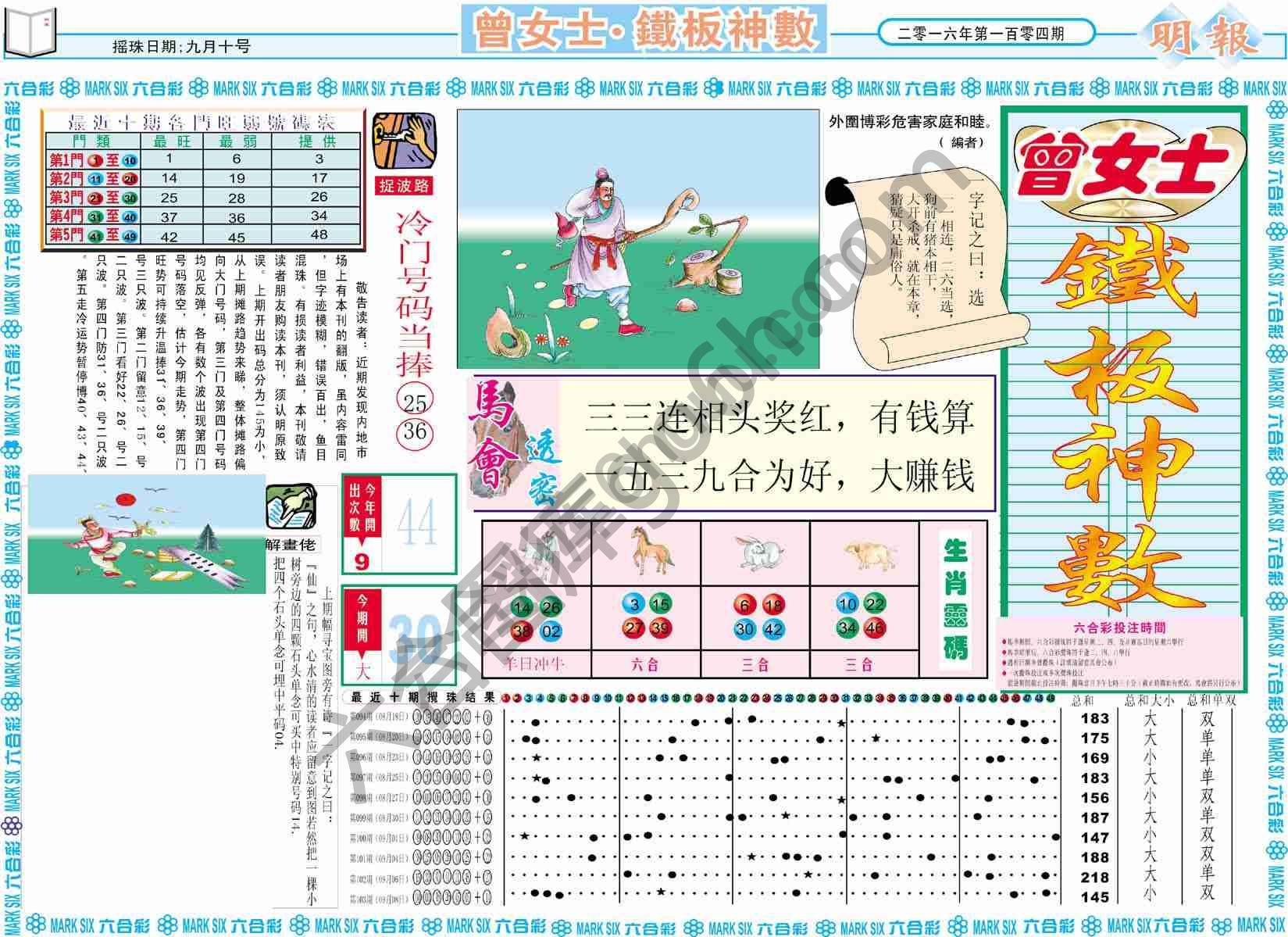 曾女士铁板神数