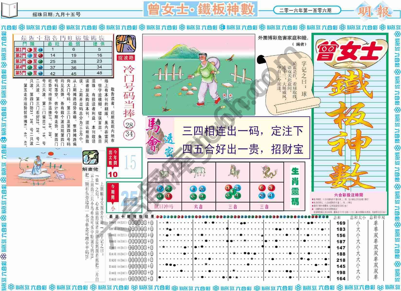 曾女士铁板神数