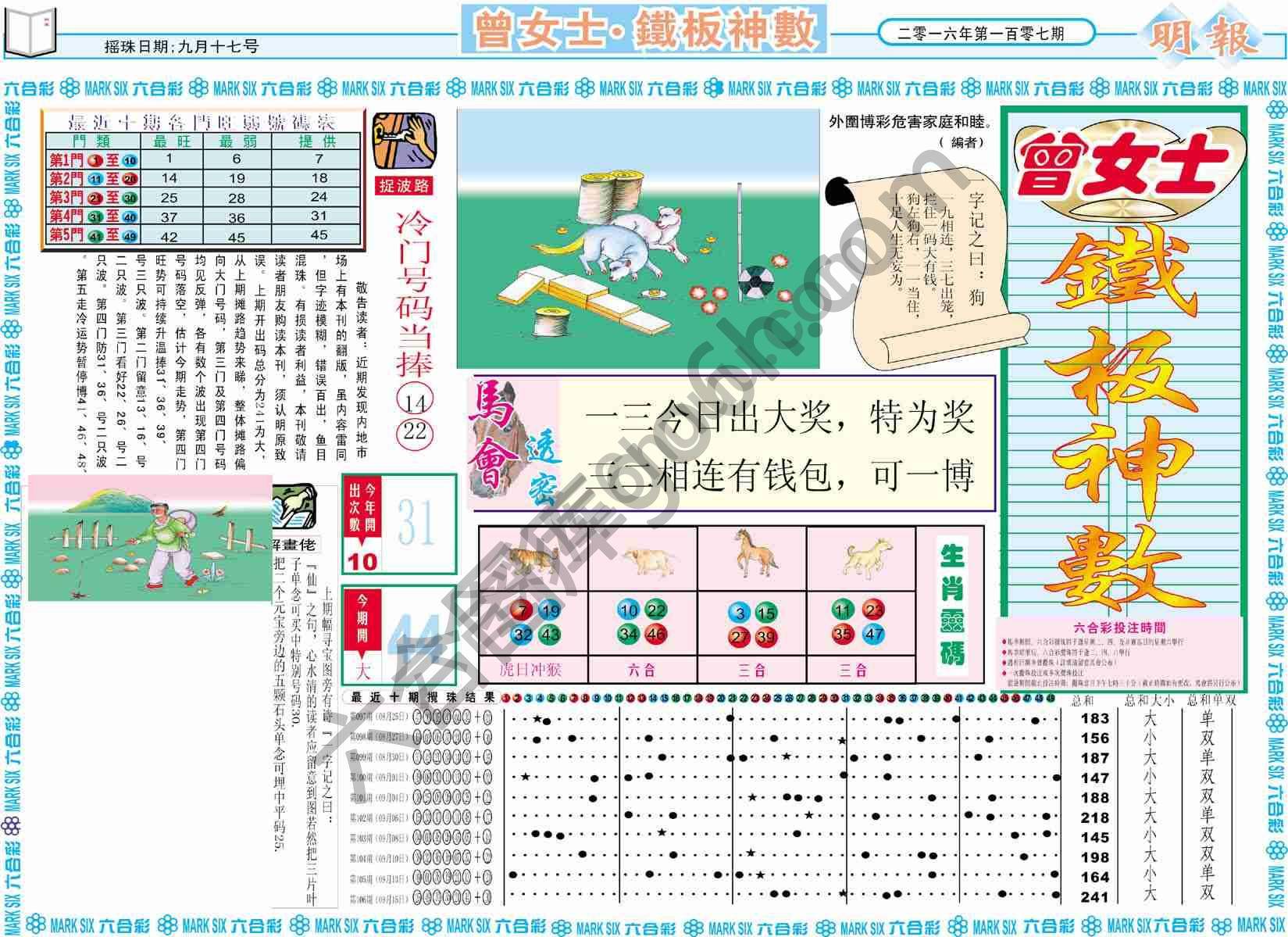 曾女士铁板神数