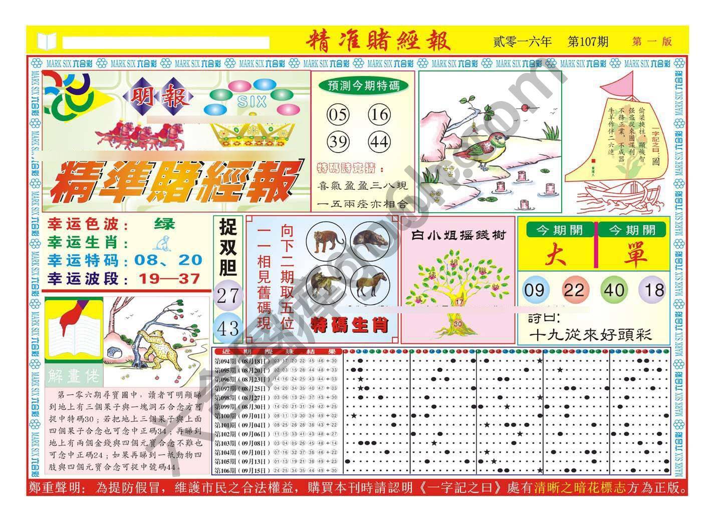 精准赌经报