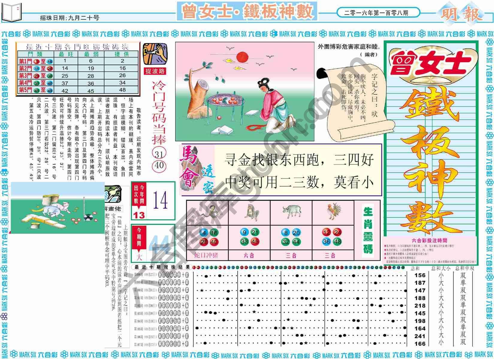 曾女士铁板神数