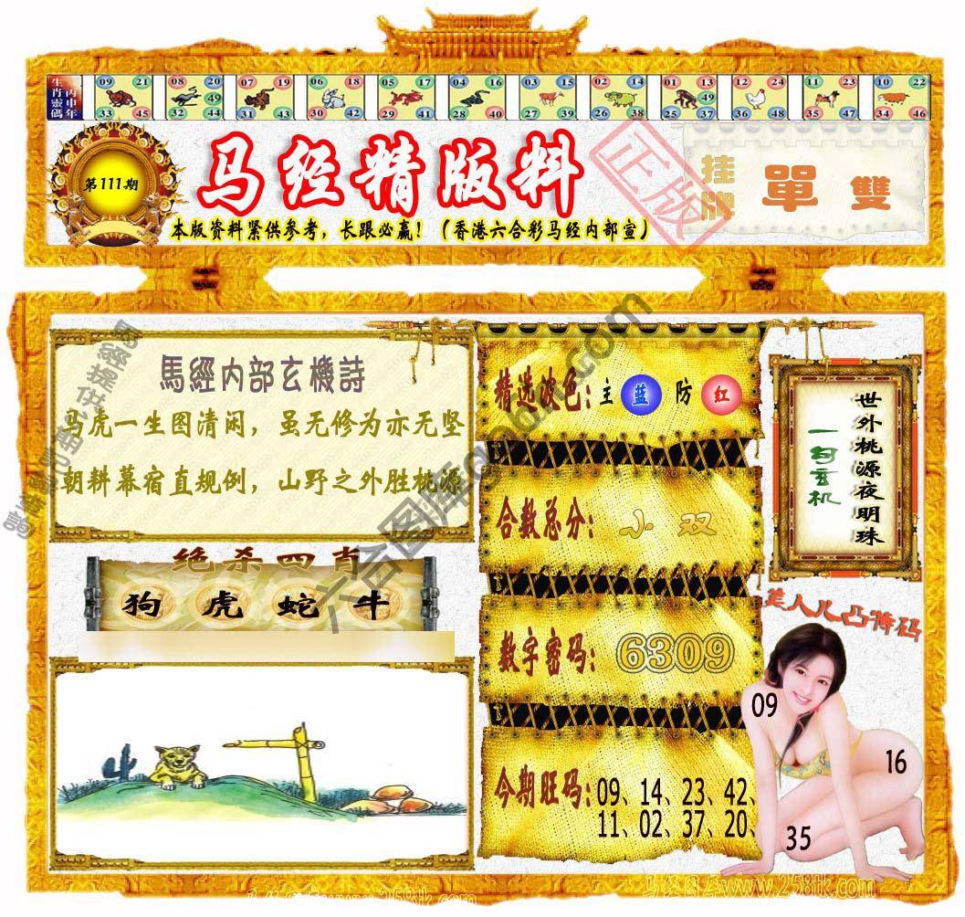 马经精版料