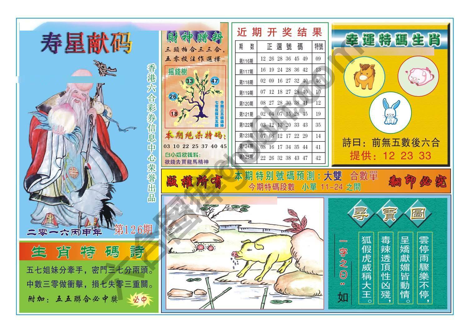 寿星献码