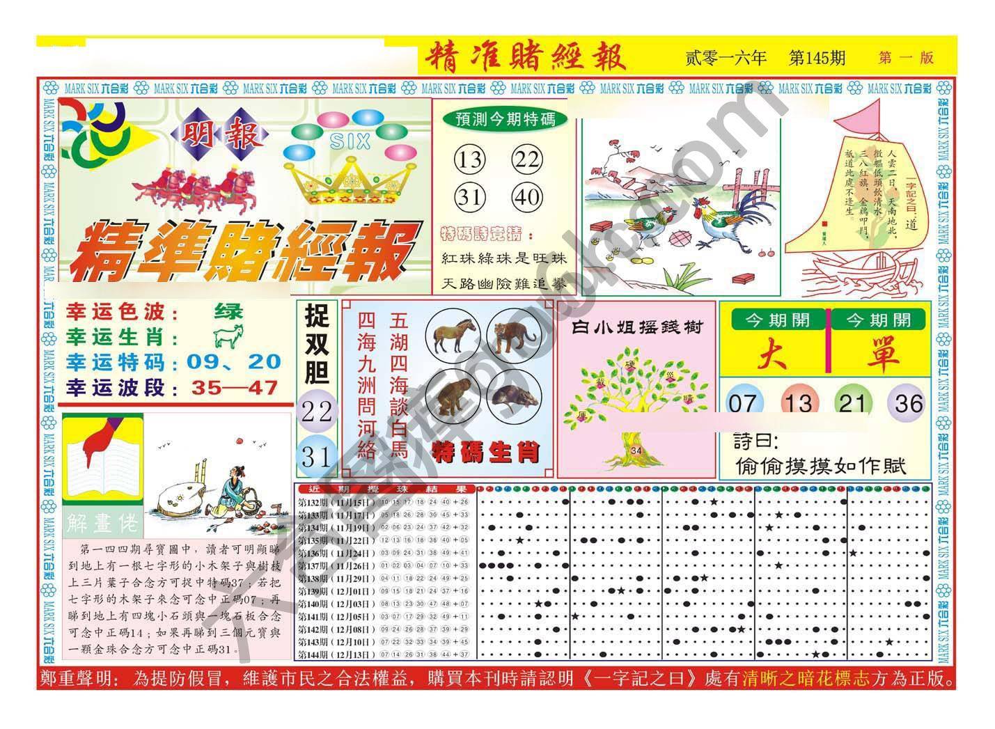 精准赌经报