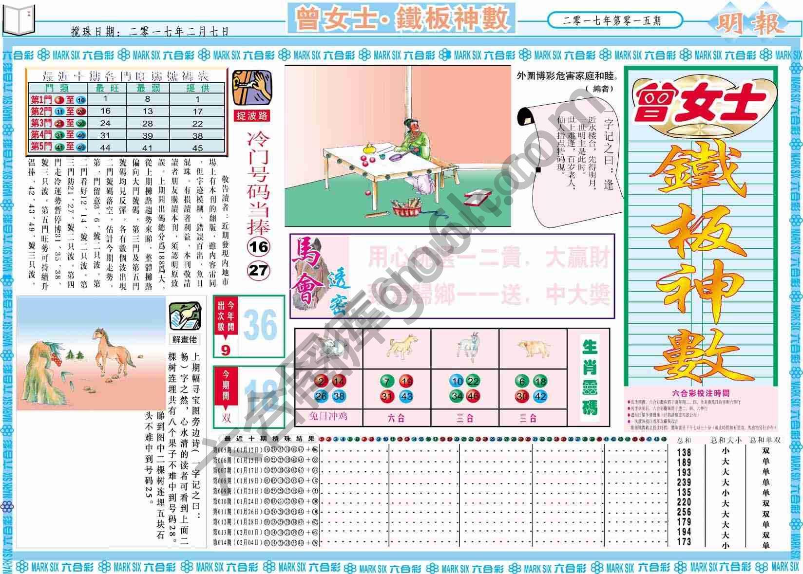 曾女士铁板神数