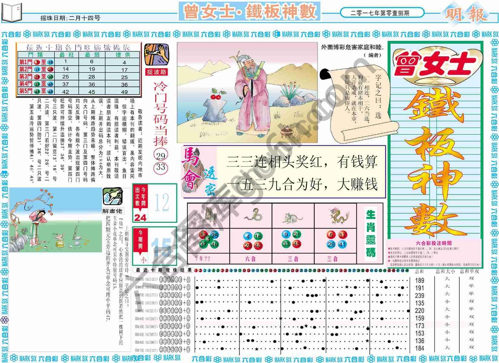 曾女士铁板神数