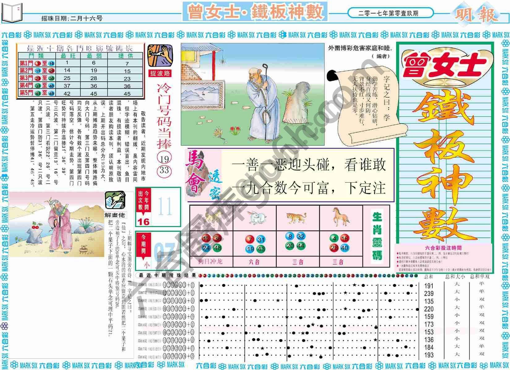 曾女士铁板神数