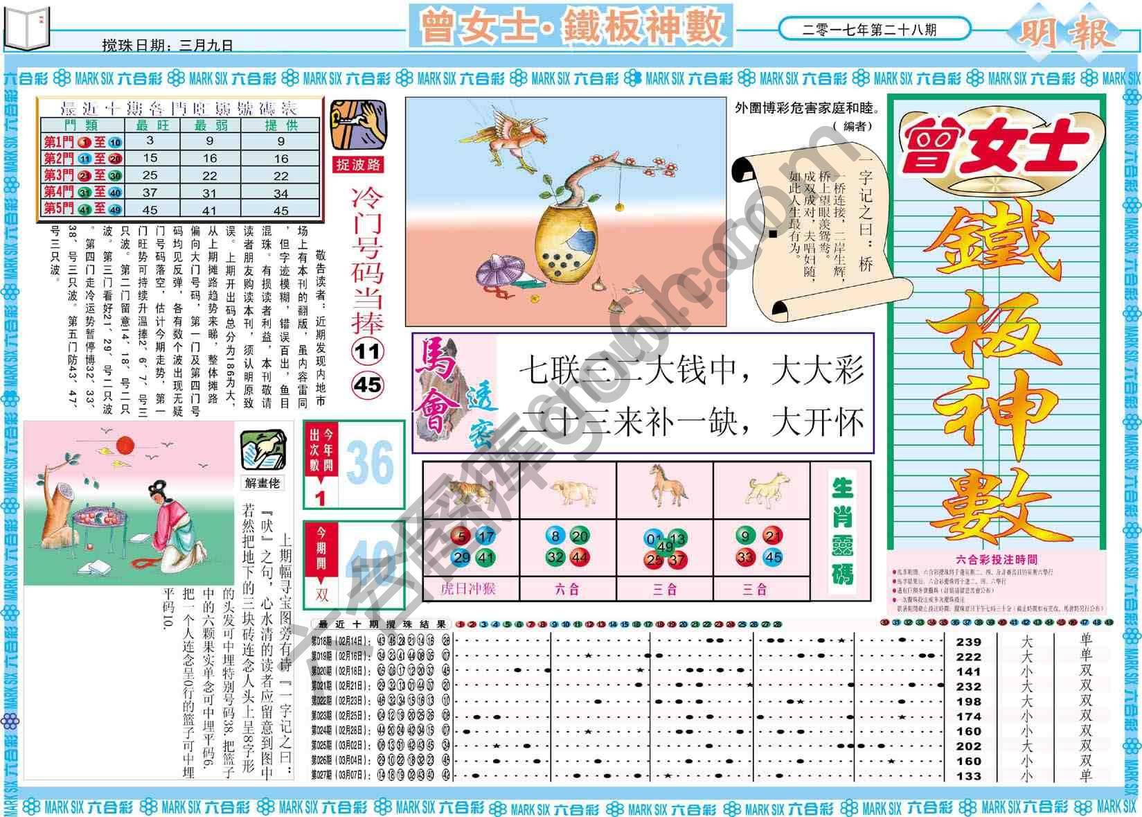 曾女士铁板神数