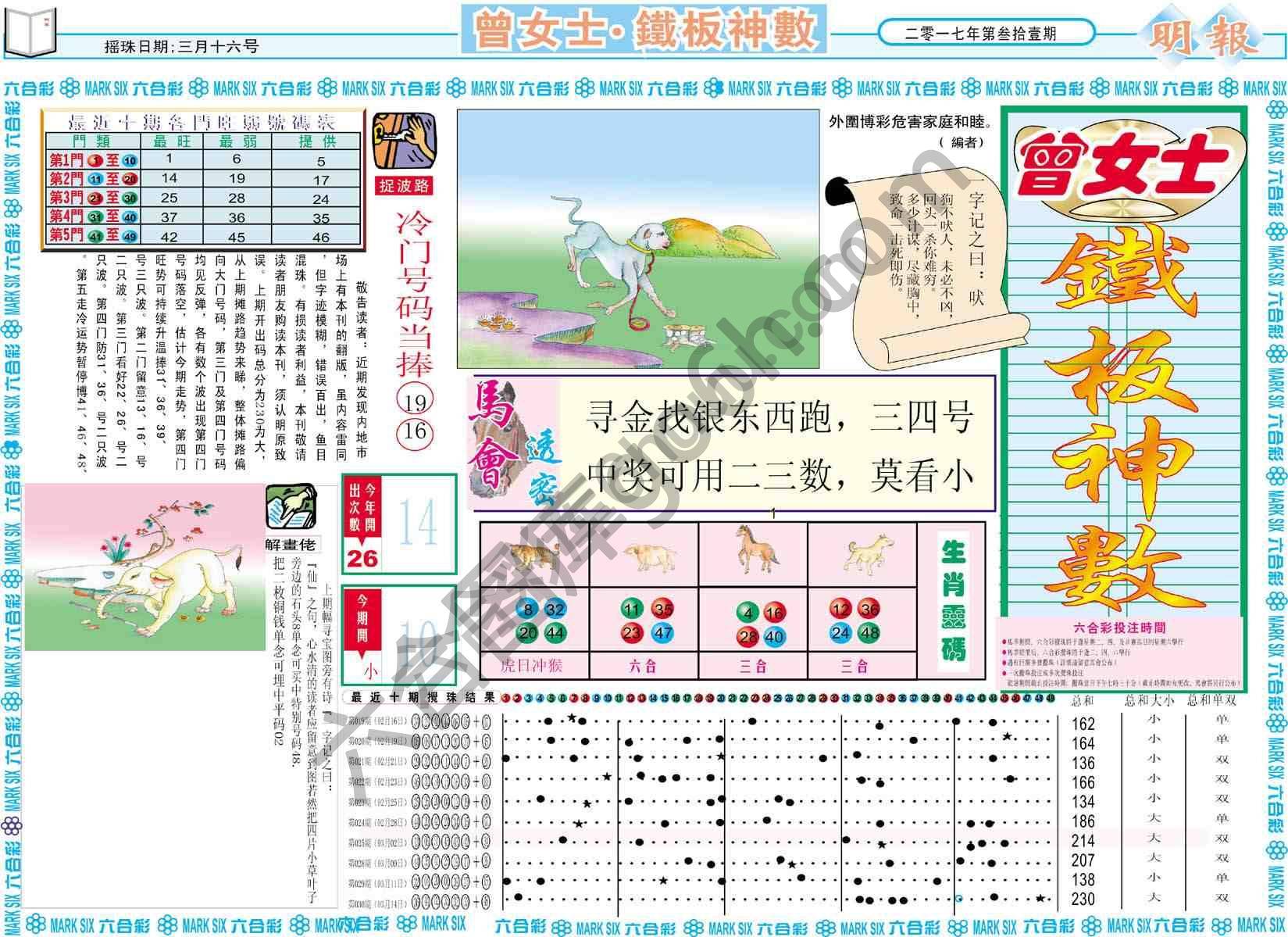 曾女士铁板神数