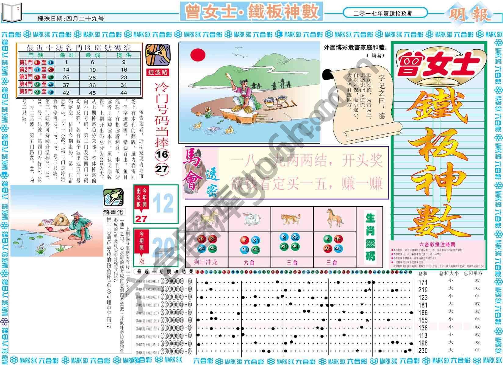 曾女士铁板神数