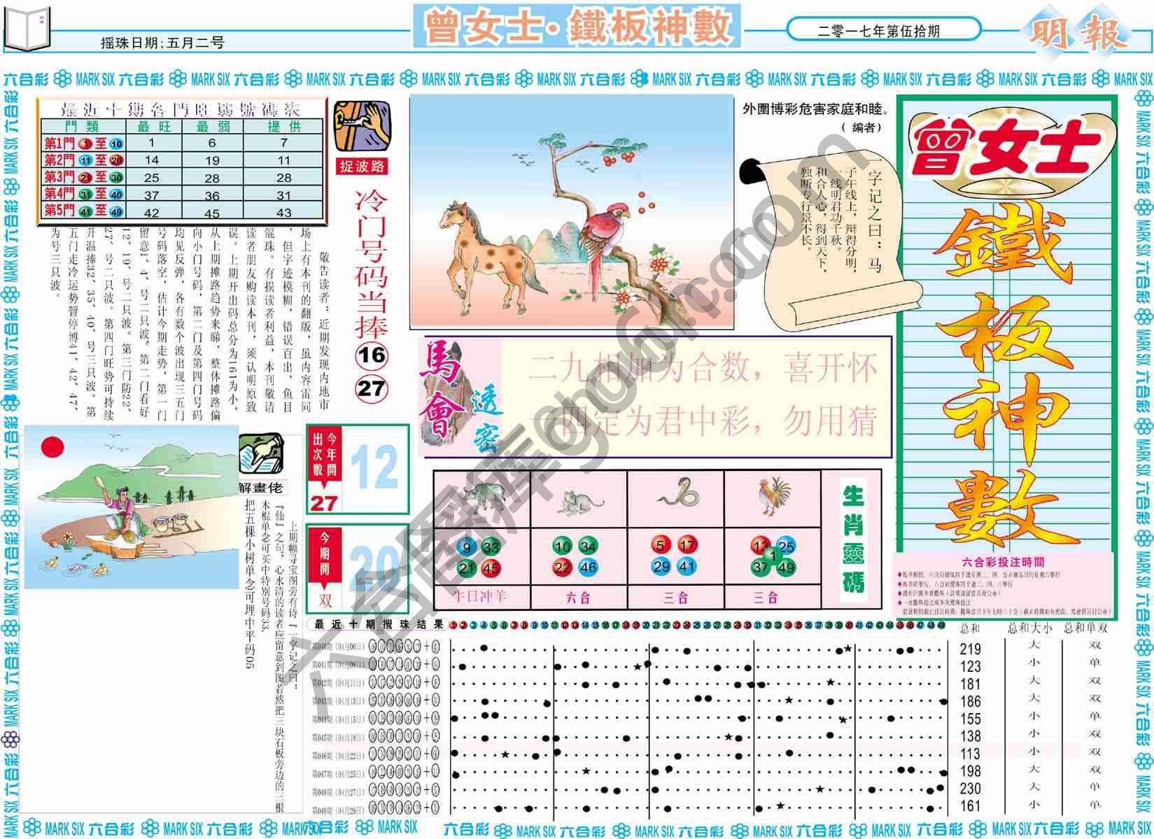 曾女士铁板神数
