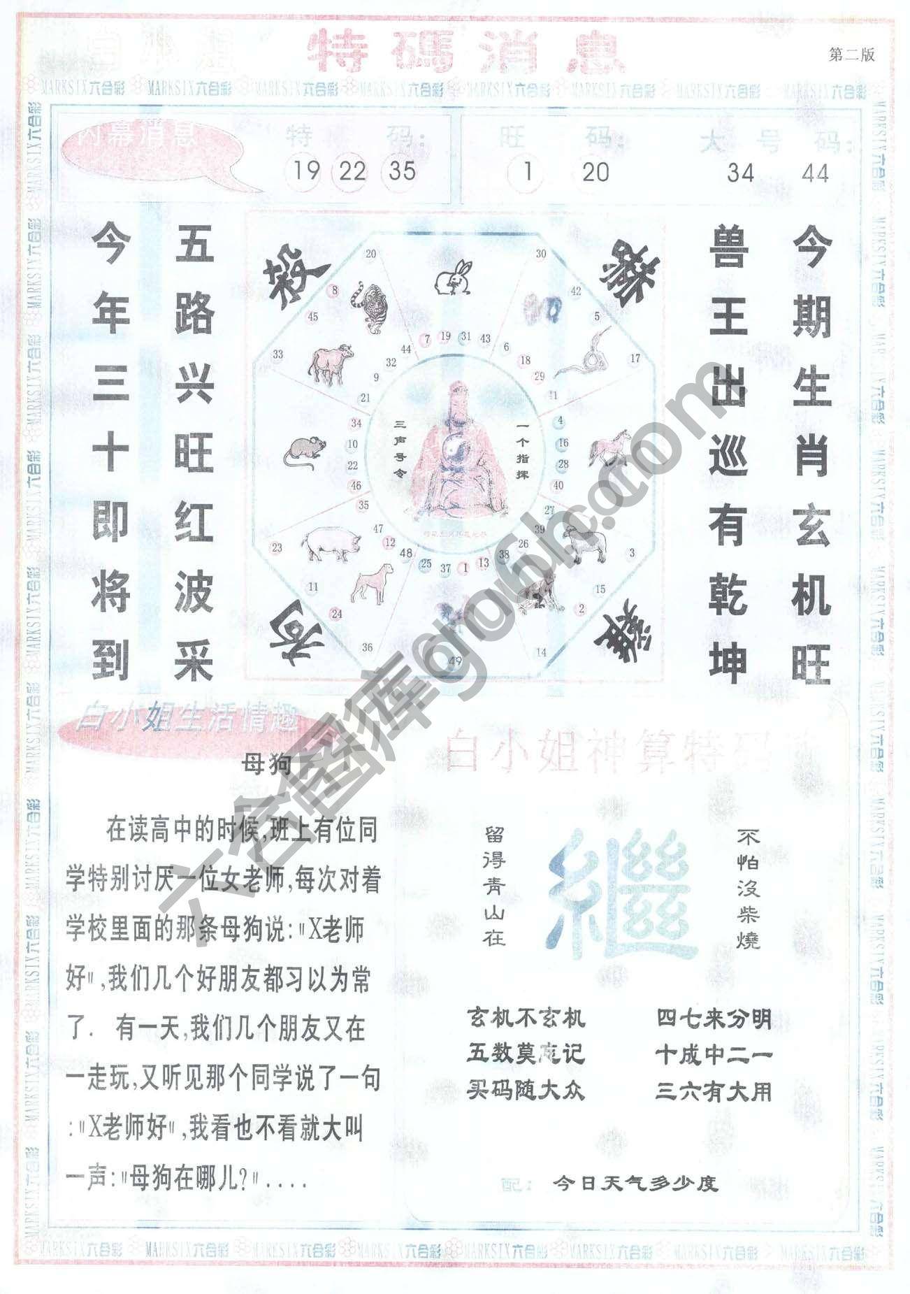 白小姐特码消息