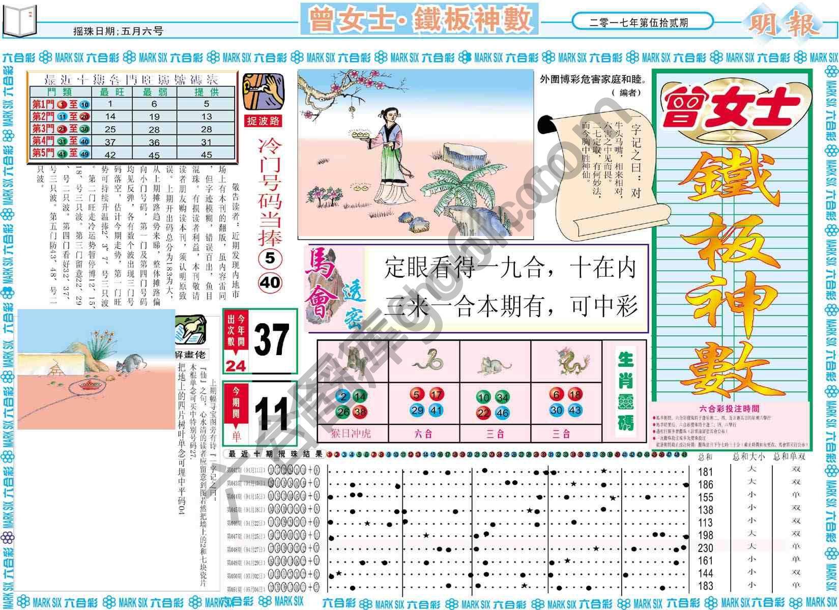 曾女士铁板神数