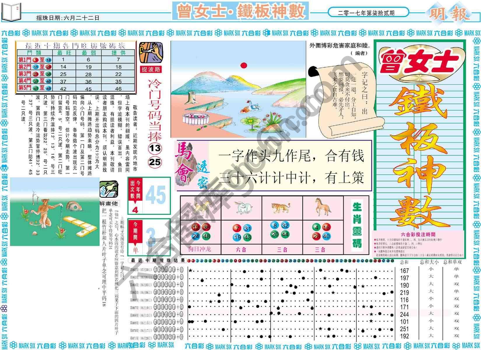 曾女士铁板神数