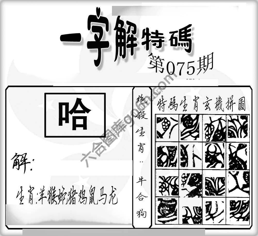 一字解特码