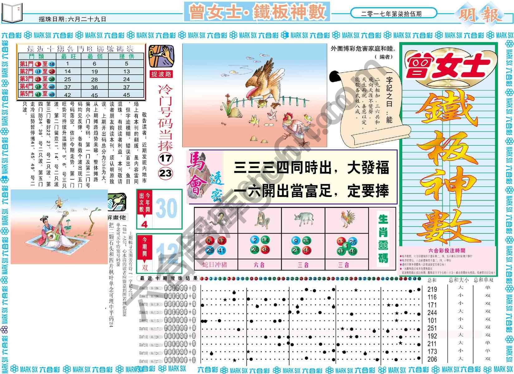 曾女士铁板神数