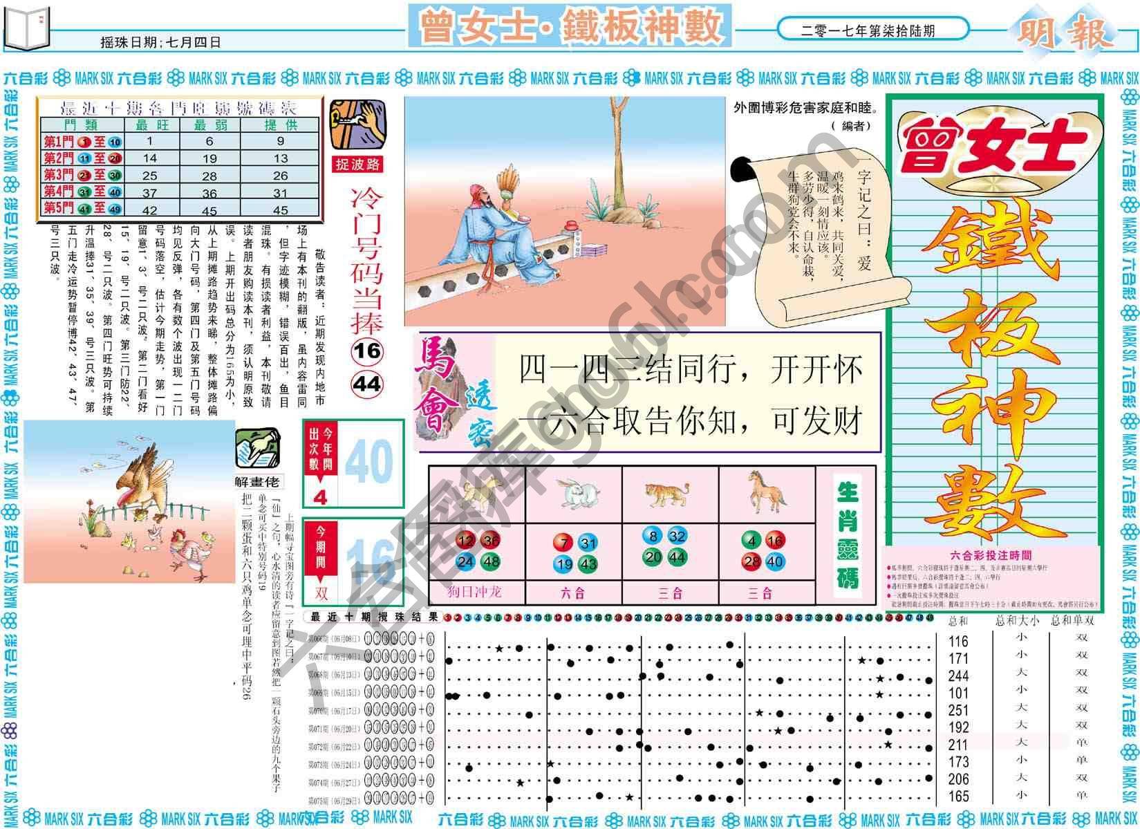 曾女士铁板神数