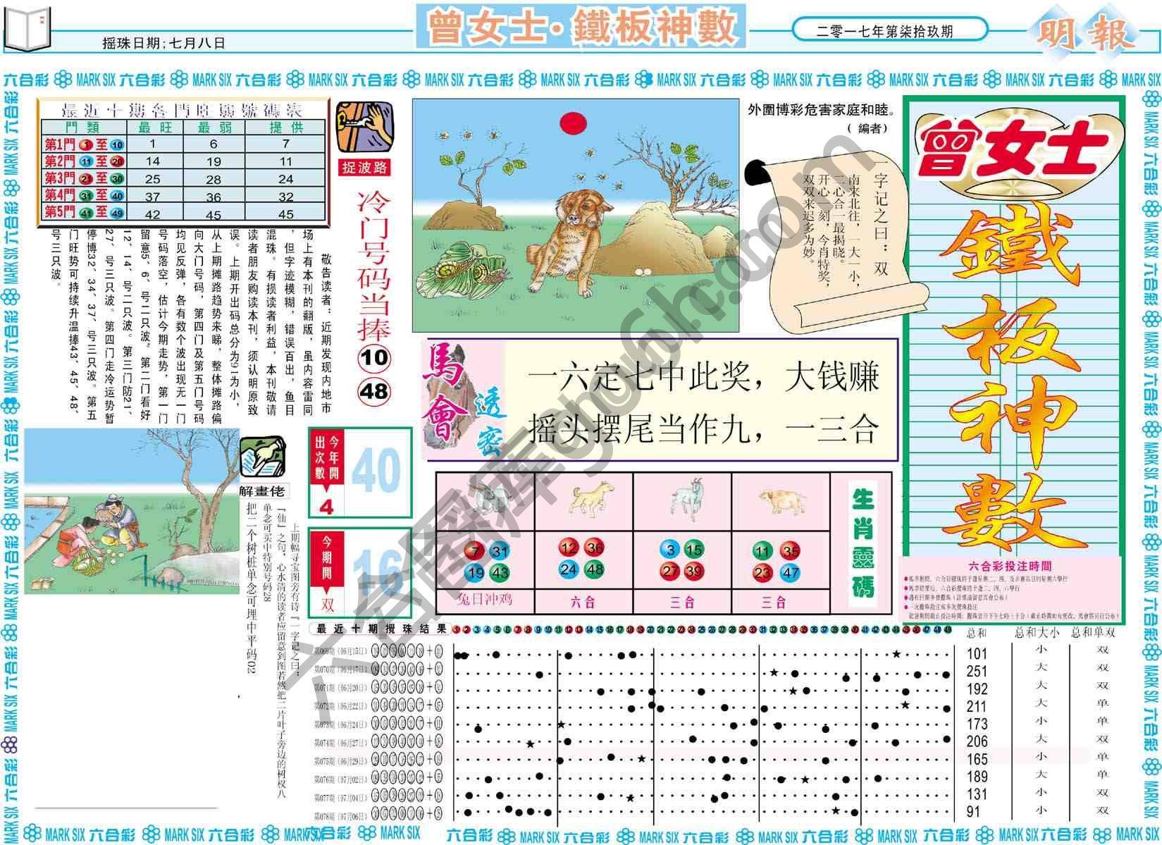曾女士铁板神数