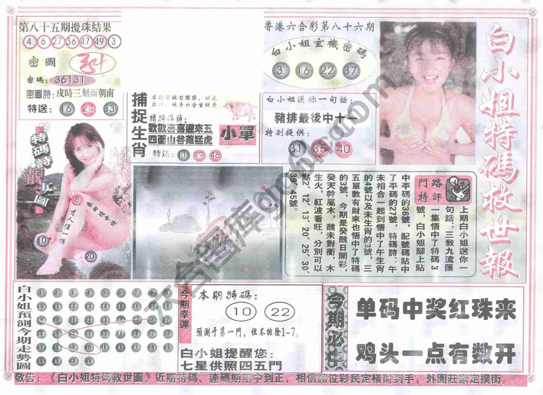 白小姐特码救世报