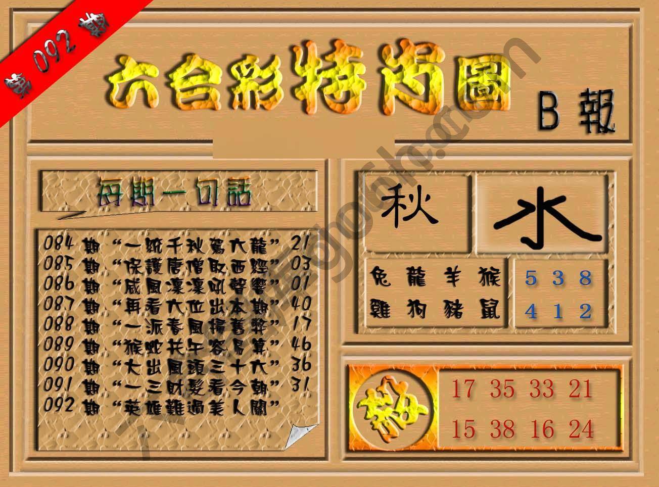 六合彩特肖图