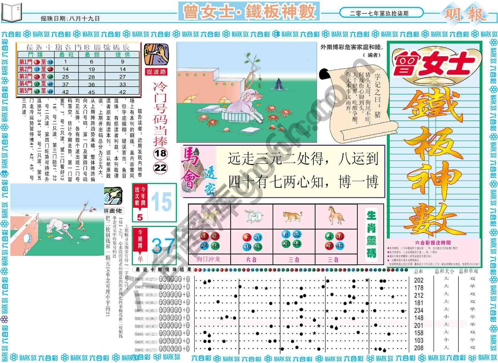 曾女士铁板神数