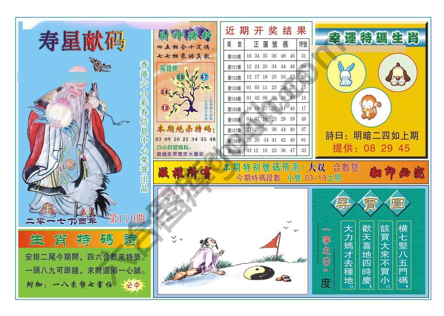 寿星献码