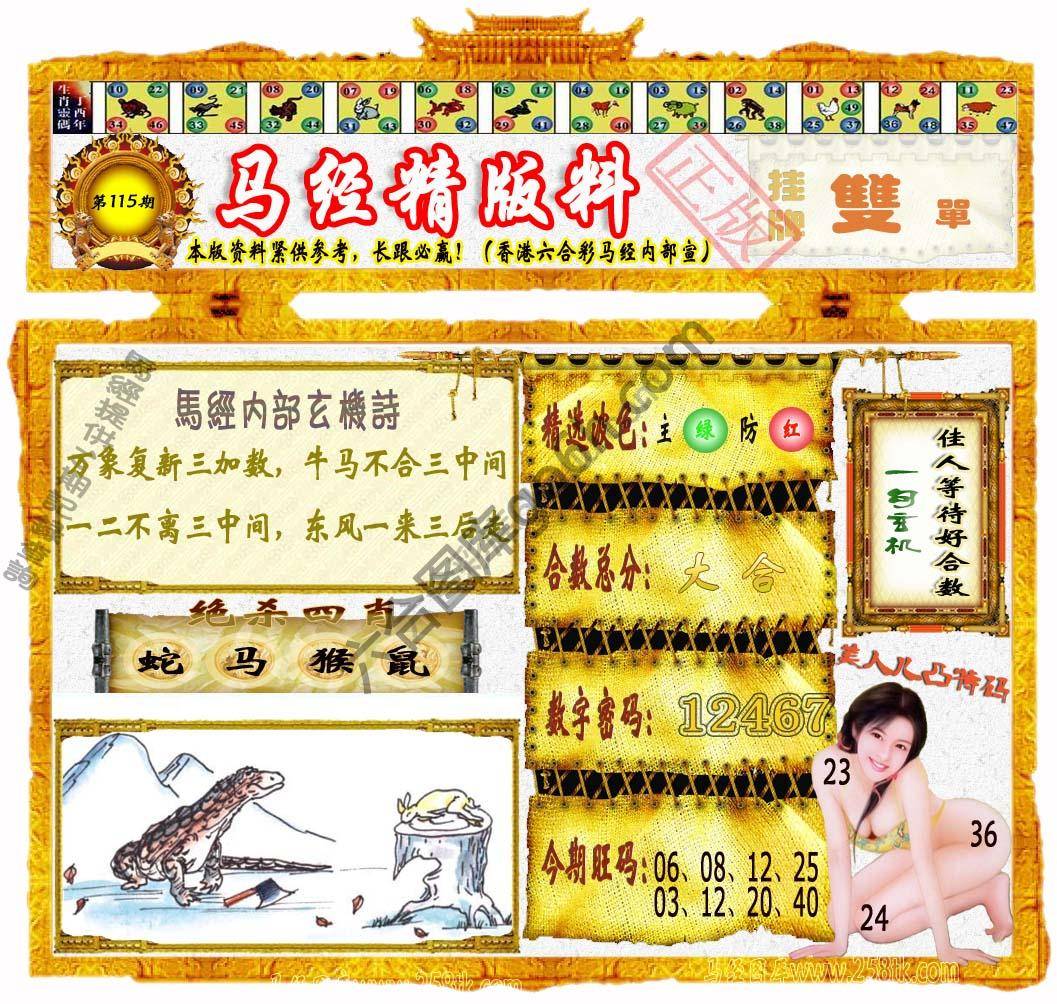马经精版料