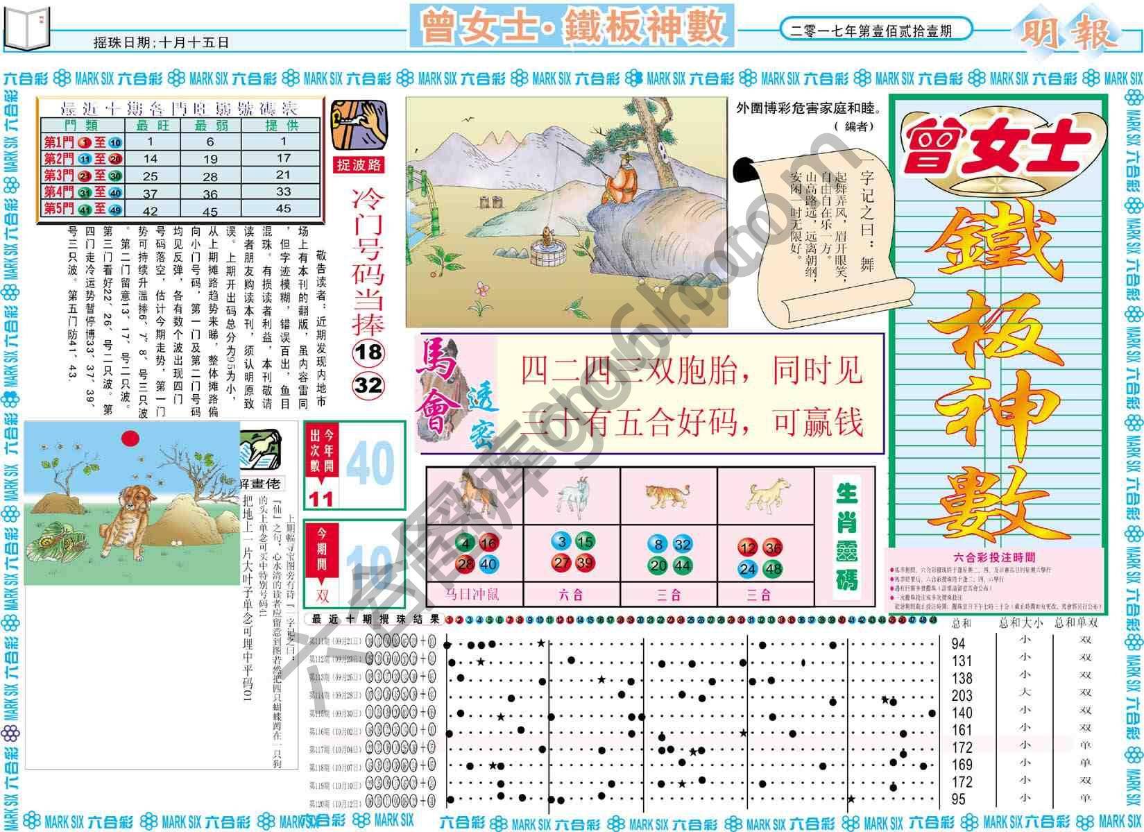 曾女士铁板神数