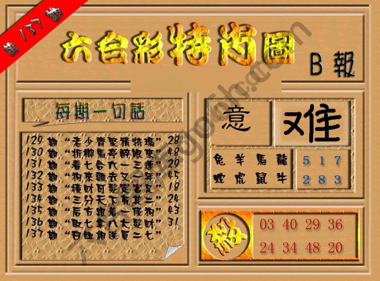 六合彩特肖图