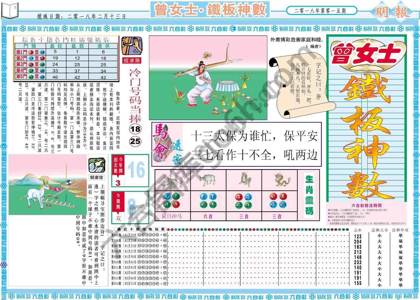 曾女士铁板神数