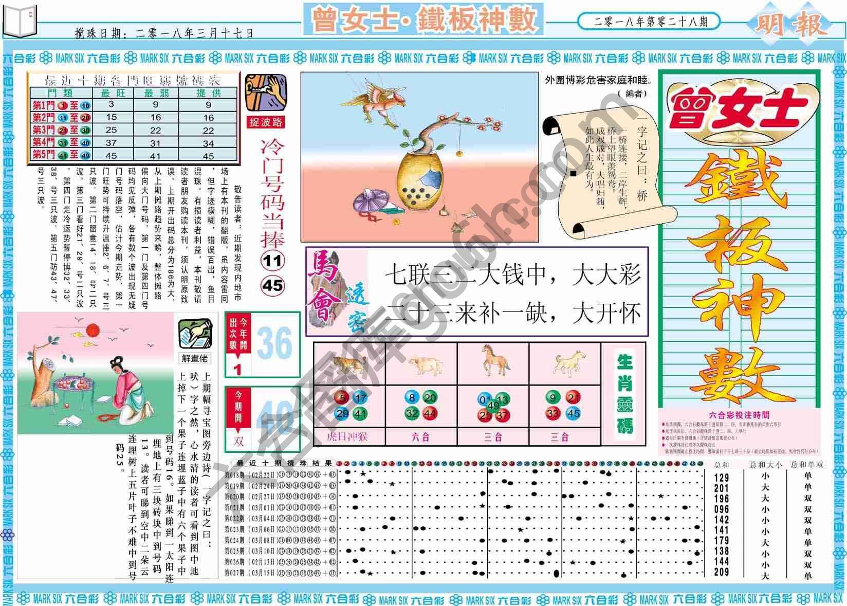 曾女士铁板神数