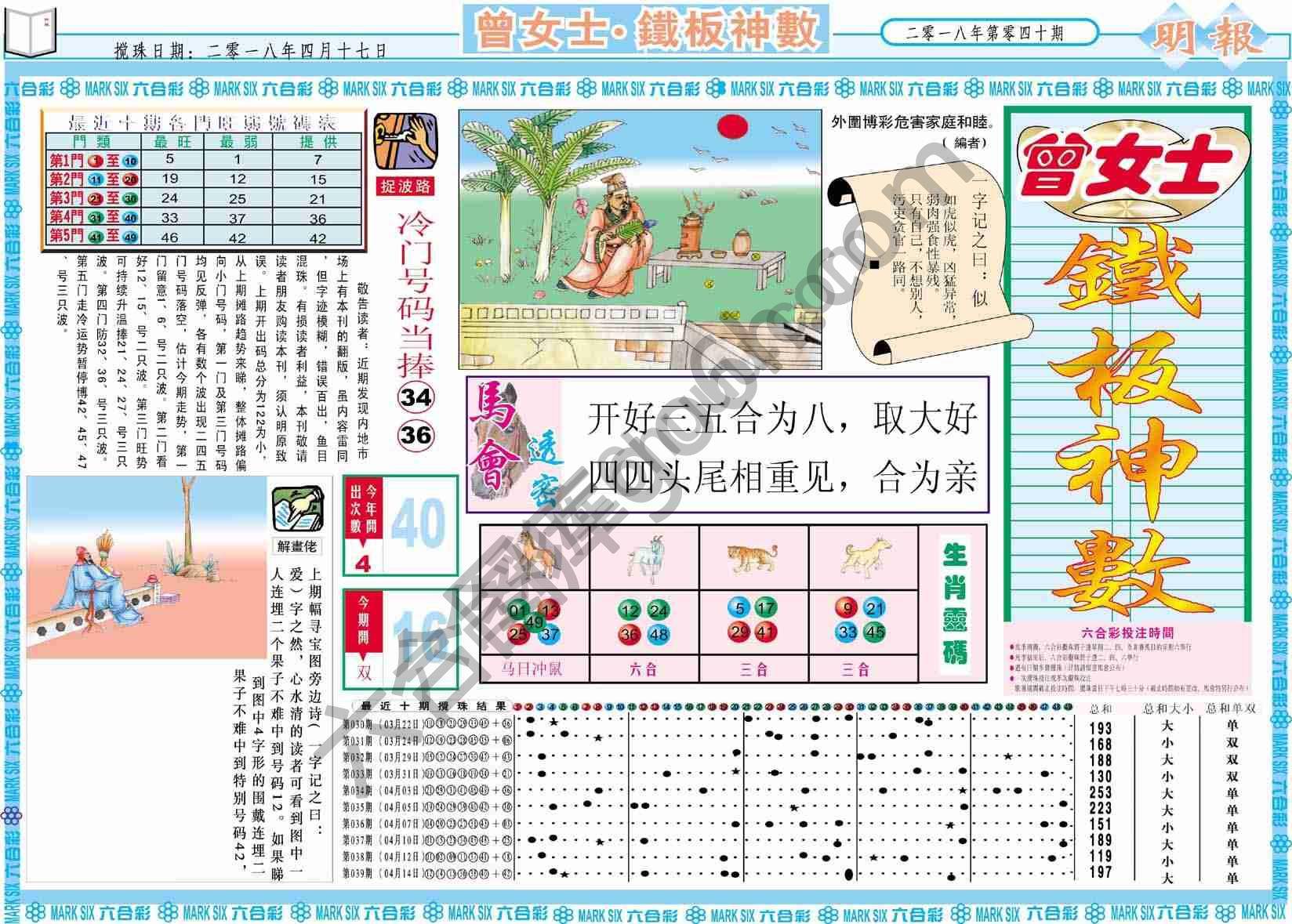 曾女士铁板神数