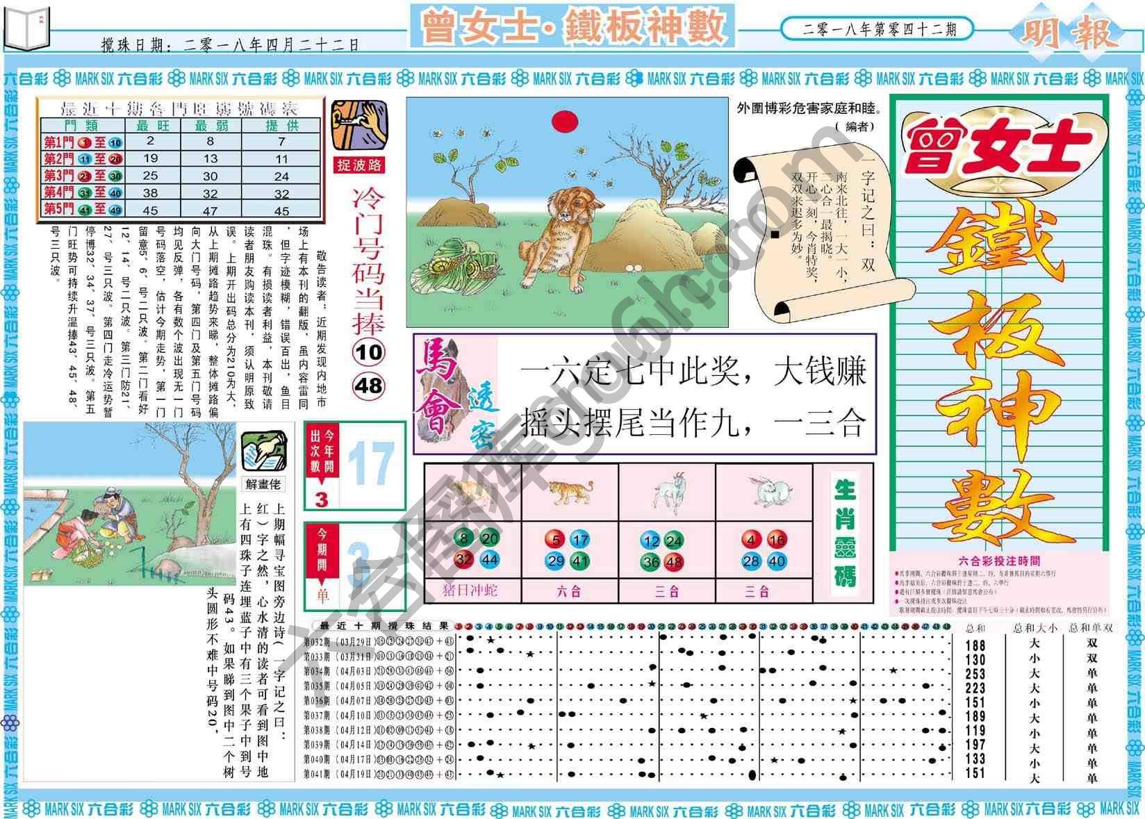 曾女士铁板神数