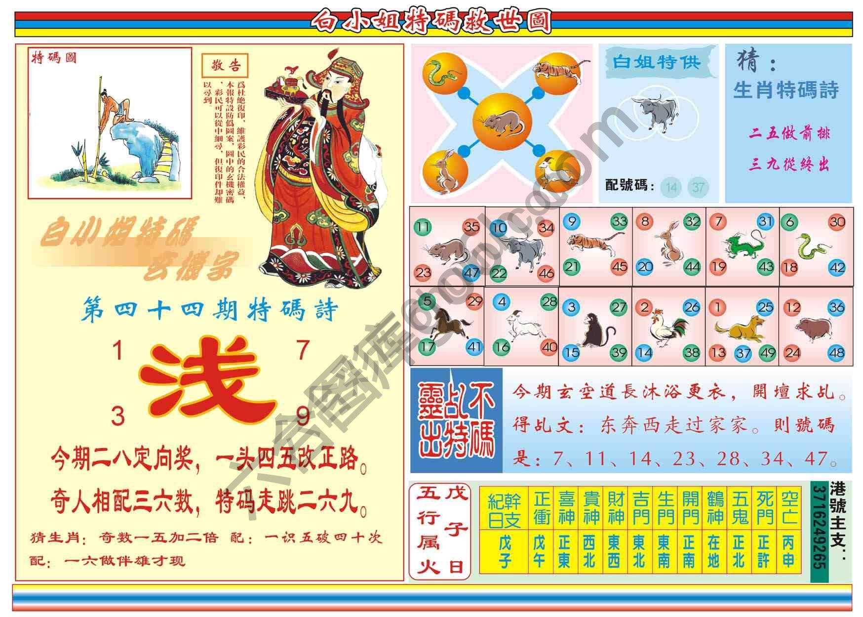 白小姐特码救世报